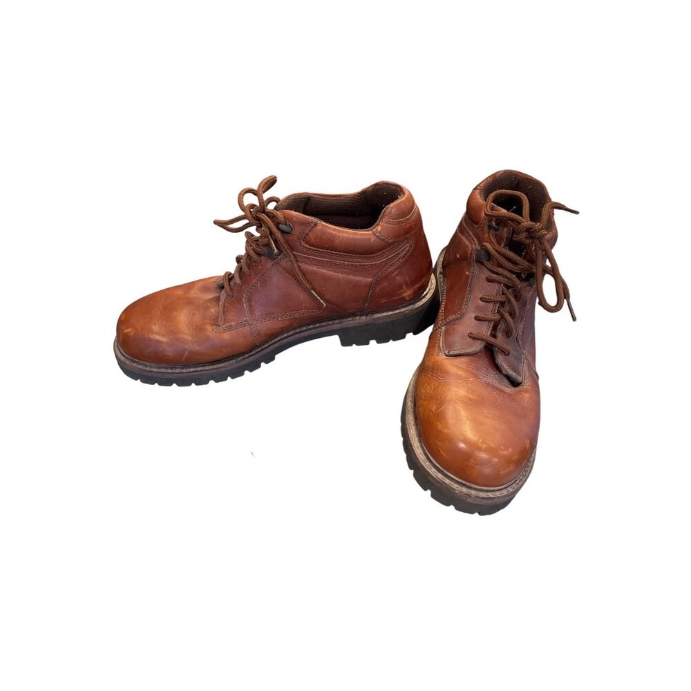 RJ Colt mens brown leather ankle moto boots sz 12M SKU 9869